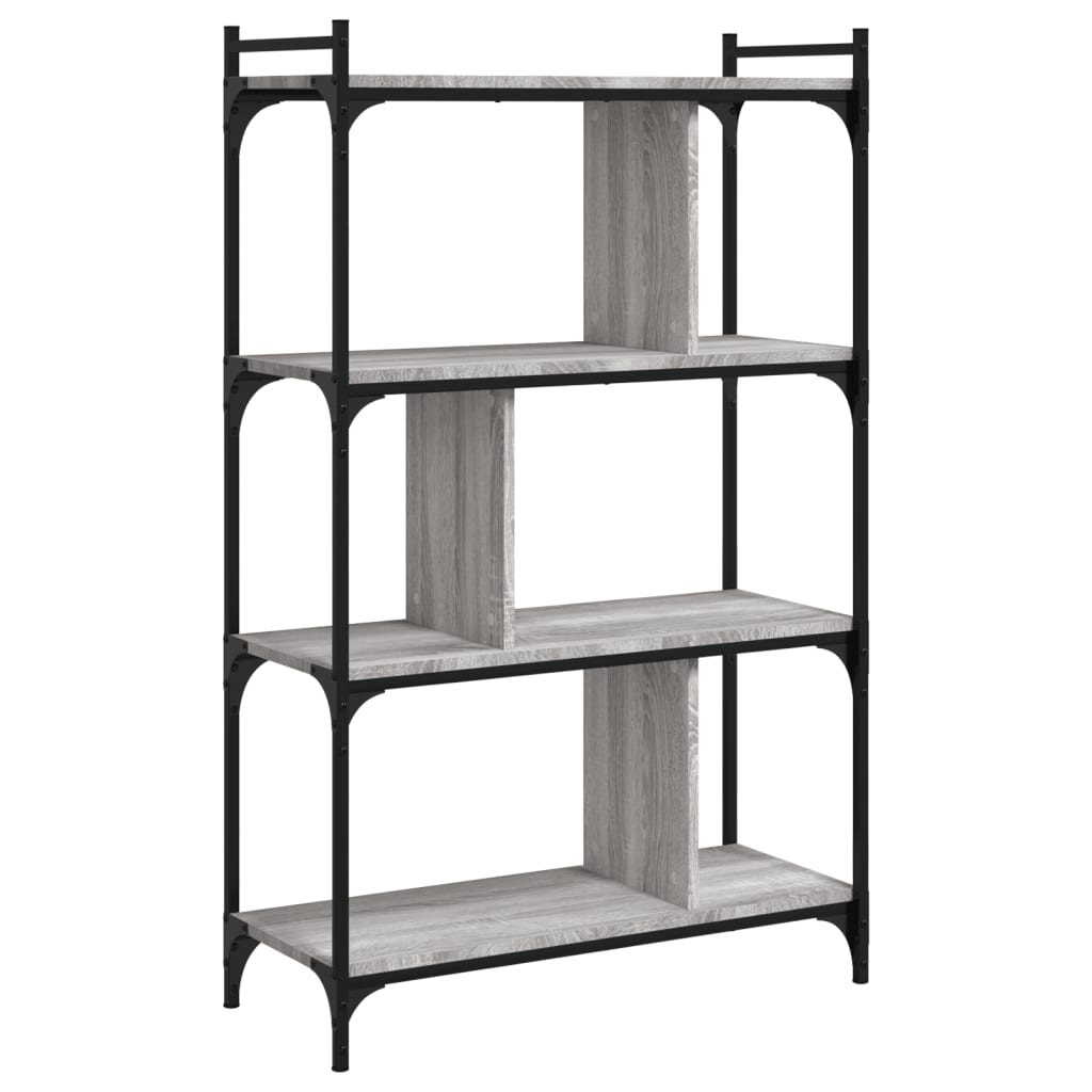 Bookshelf 4 Shelves Grey Sonoma 76 x 32 x 123 cm Engineered Wood