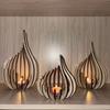 1pcs Artwork Wooden DIY Handmade Candle Holder Decorative Arrangement Ornament Creative Candlestick for Home Event Decoration