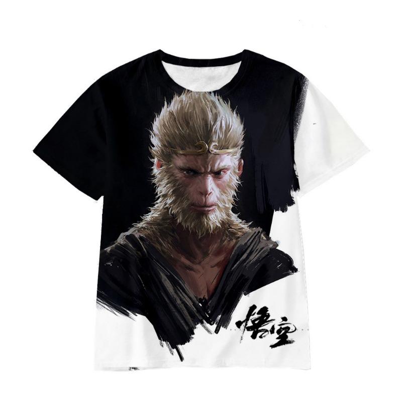 Wukong Cartoon Game 3D Digital Printed Loose Casual T-shirt