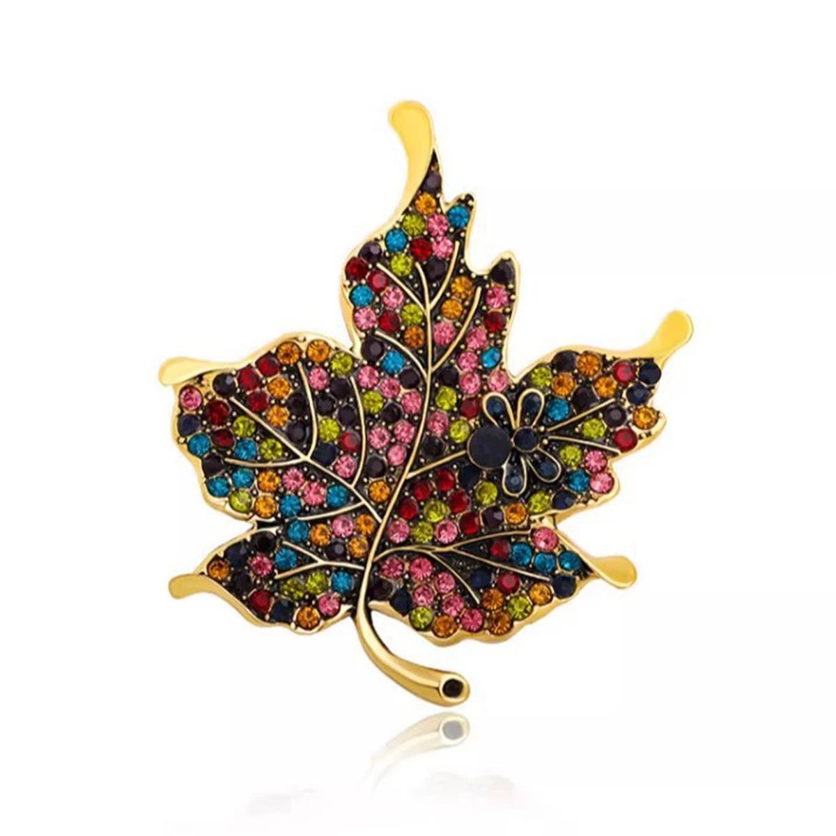 

1Pc Retro Creative Maple Leaf Broch Color Romantic Pin Exquisite Y2K Jewelry Accessories Party Birthday Festival Gift Souvenir