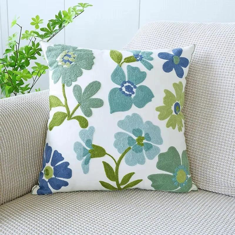 1 Pc Non Embroidered Floral Cushion Cover Boho Colorful Flower Throw Pillow Case For Sofa Couch Living Room Farmhouse Home Decor