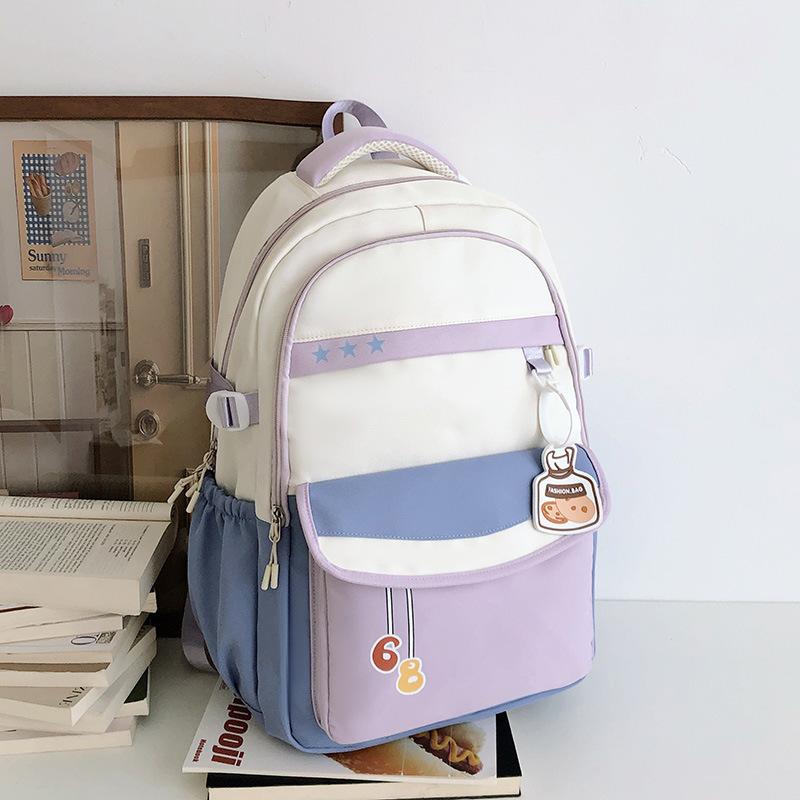Schoolbag Middle School Student Backpack Cute Cartoon Large Capacity Backpack Junior High School Student Versatile School Bag Campus Style