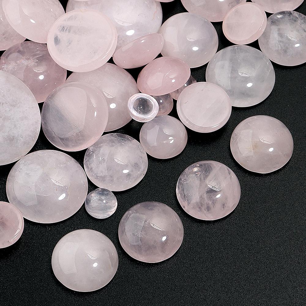 5/10pcs Natural Stone Cabochon Beads Powder Crystal Round Flatback Cabochon Cameo For Jewelry Making DIY Rings Necklace Supplies