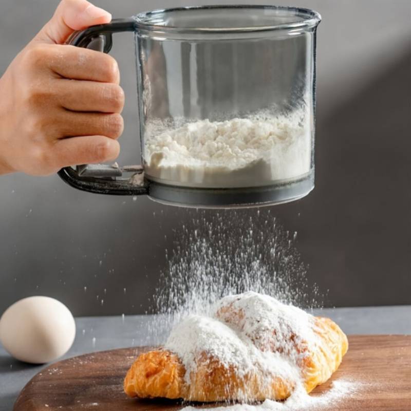 Modern Minimalist Flour Sifter With Mesh Filter For Baking And Cooking Enthusiasts