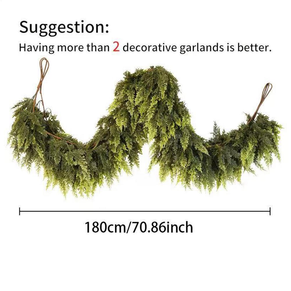 

Christmas Garland Soft Weather-Resistant Festive Decoration Artificial Greenery Cedar Garland for Indoor Outdoor Fireplace