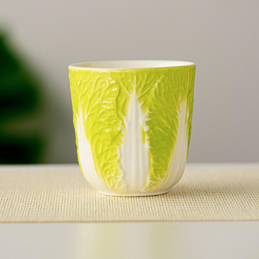 Cabbage Design Ceramic Tea Cup 130ml Chinese Style Porcelain Kung Fu Teaware Outdoor Portable Tea Cup Porcelain Teacup