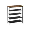 VASAGLE Shoe Rack 5 Tier, Shoe Storage Organiser Narrow, with 4 Fabric Shelves and Top for Bags, Steel Frame, for Entryway, Closet, Industrial