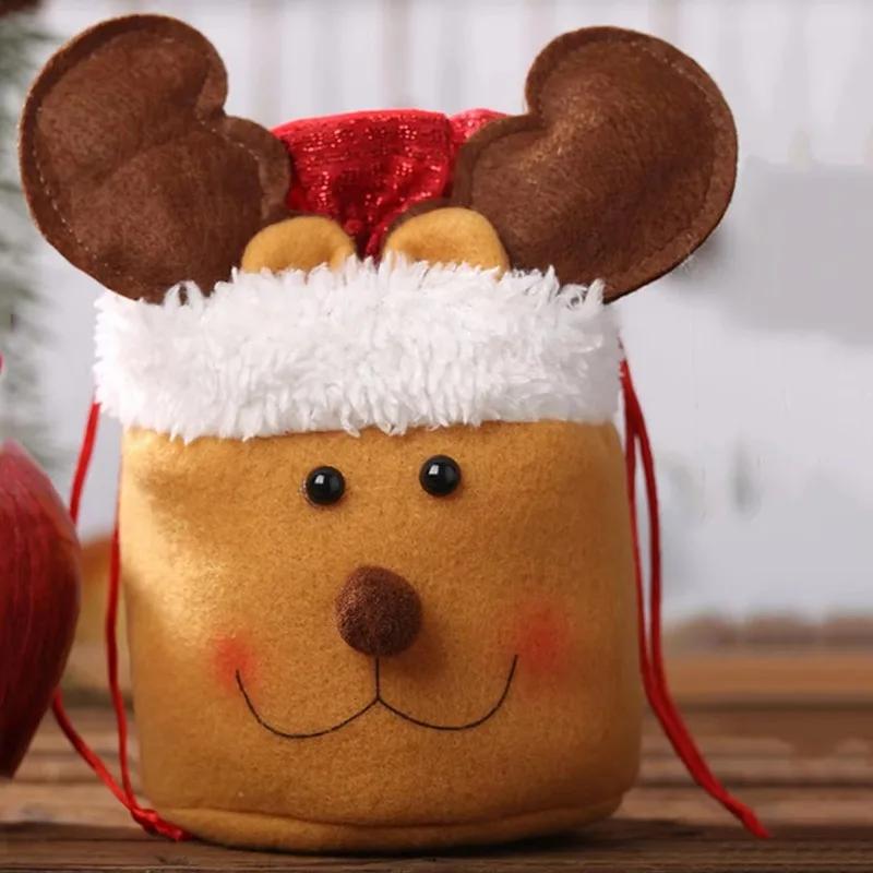 1pc-Christmas Decorations Candy Bags Gift Bags Old Snowman Elk Apple Bags Christmas Tree Decorations