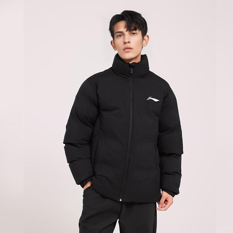 Li Ning Table Tennis Series Warm Stand Collar Comfortable Versatile Long Sleeve Cotton Jacket Unisex jackets Black AJMU293-1