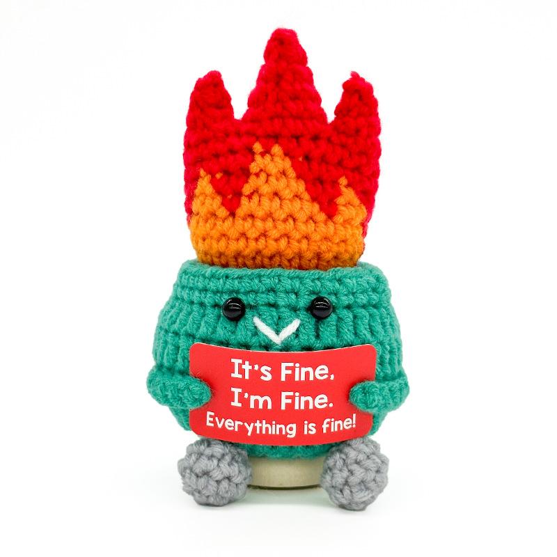 

Emotions Support Crochet Ball Positive Crochet Football Funny Handwoven Doll Boys Gift Bookshelf Decoration