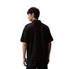 Calvin Klein Letter Embroidery Half-Zip Cotton Loose Short Sleeve Polo Shirt Men Polo Shirts Space-Black J325369