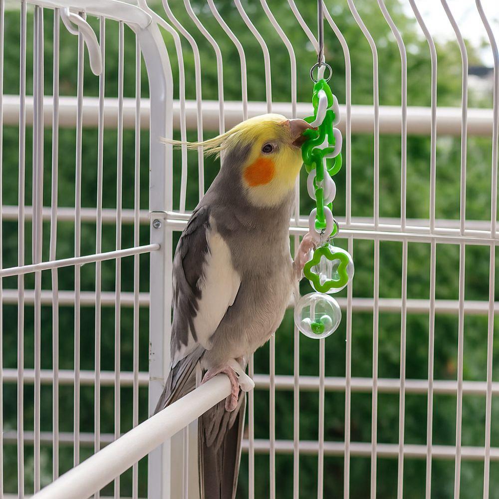 Colorful Parrot Hanging Ball Toy Bite Resistant Bird Birdcage Climbing Ladder  Interactive