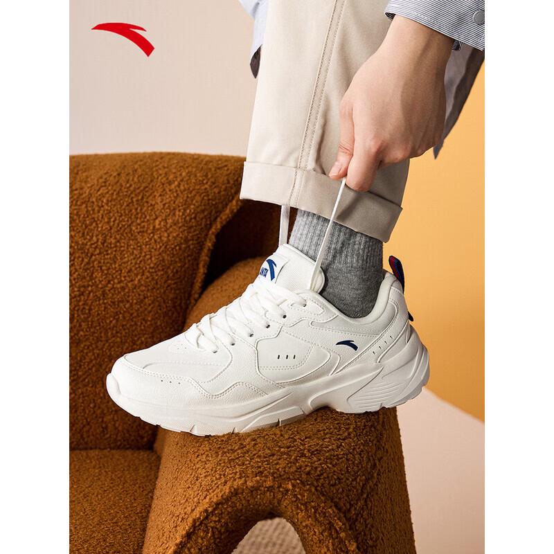 ANTA Men s Tennis Style Leather Casual Sneakers 42