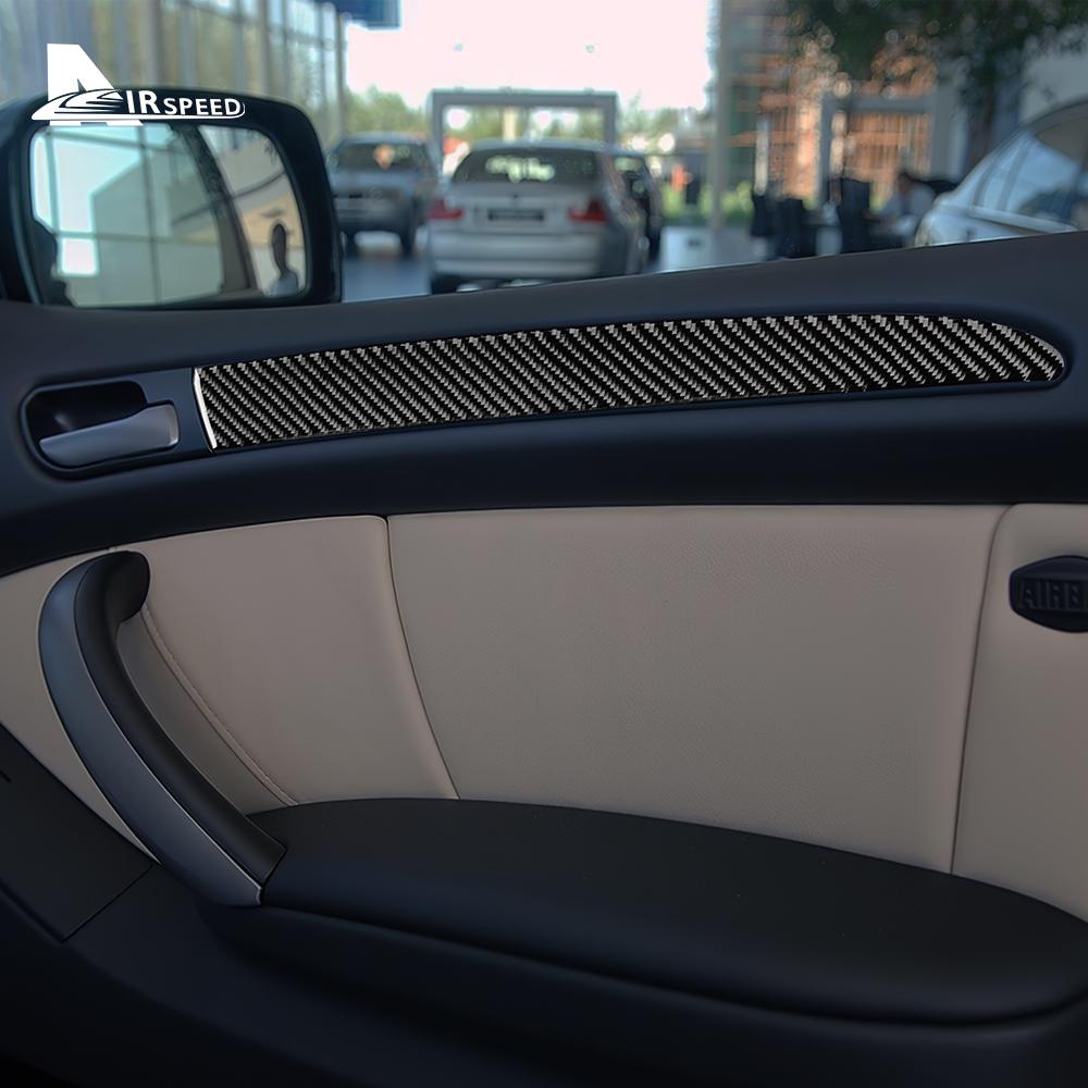 Real Carbon Fiber Sticker For BMW X5 E70 2006-2013 Car Door Handle Panel Cover Trim Strips Auto Interior Accessories