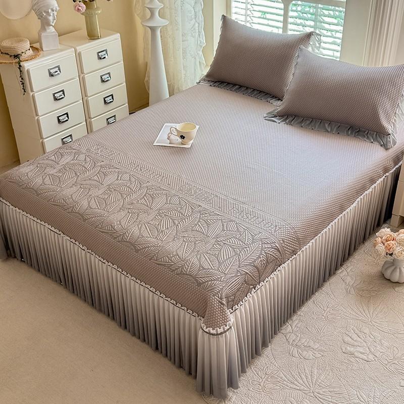 Summer Cooling Ice Silk Bed Skirt Washable Soft Bed Skirt For Air Conditioning Machine Washable Soft Mat Perfect For Summer Comfort Indoor Use Pillowcase