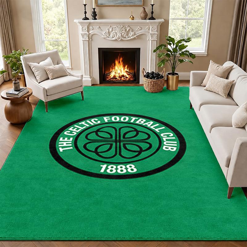 Celtic Football Club Teppich Fußmatte für Wohnzimmer oder Schlafzimmer Schutzmatte unter dem Stuhl Bürodeko Weihnachtsgeschenk Geburtstagsgeschenk
