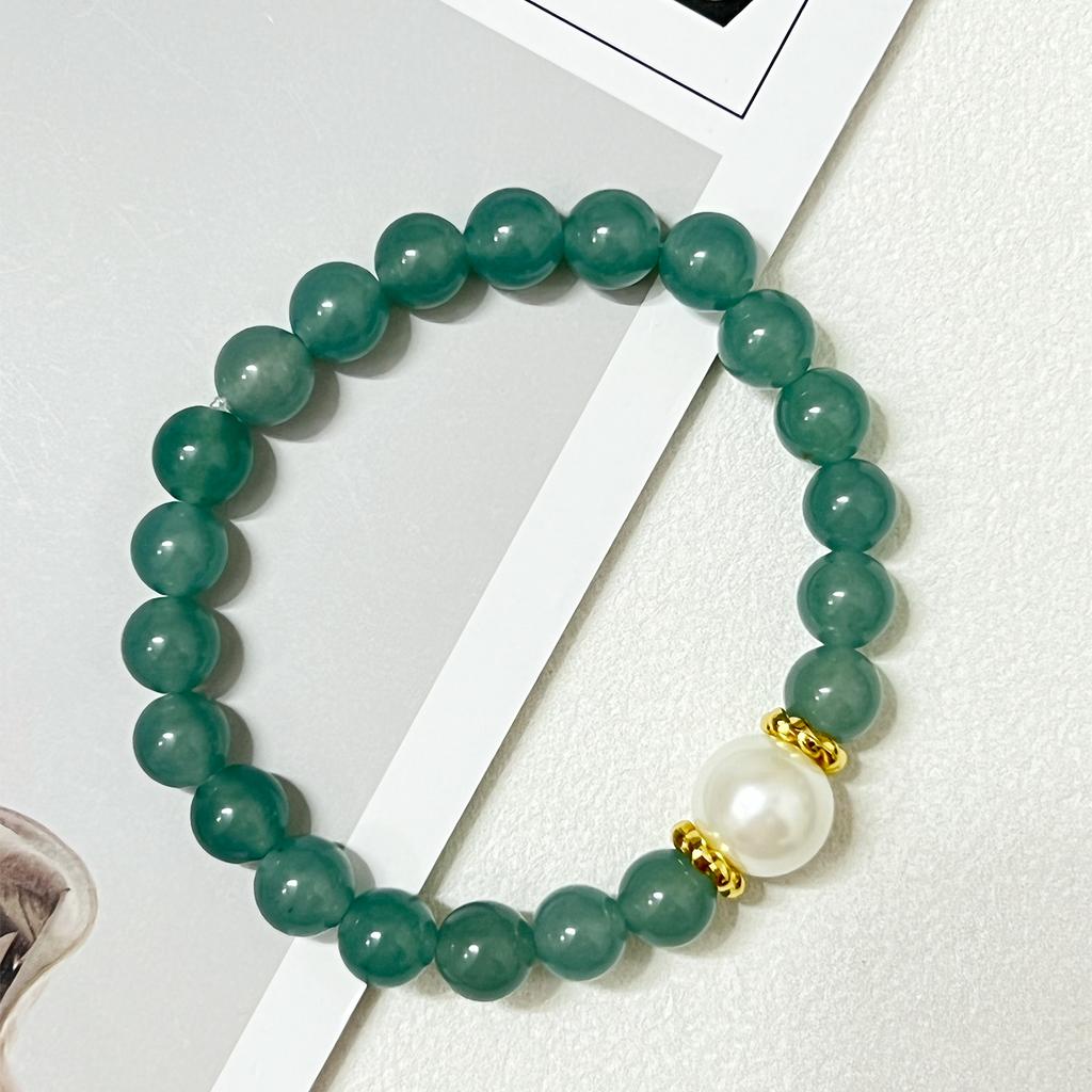 Natural Stone Beaded Bracelet for Women 8mm Round Beads Stretch Bangle Handmade Jewelry Gifts