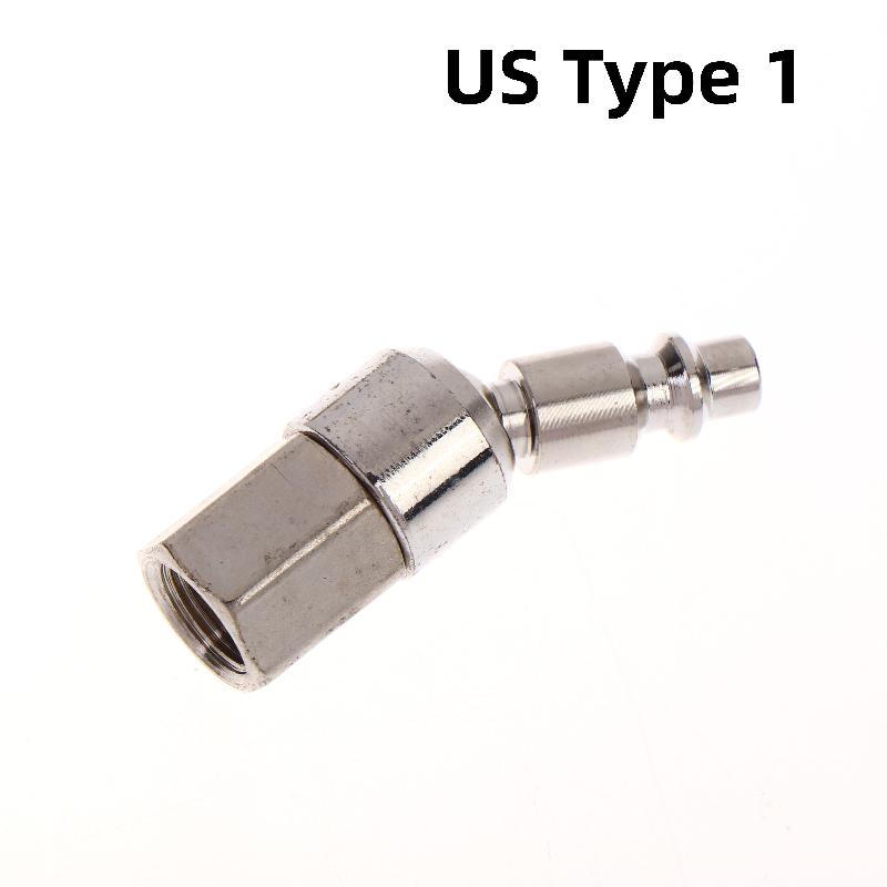 1Pcs Europe/C-Japan/Us Type Connect With Bsp 1/4" Thread Swivel Air Tool Fittings 360° Rotatable Air Hose Spray Gun Quick Plug