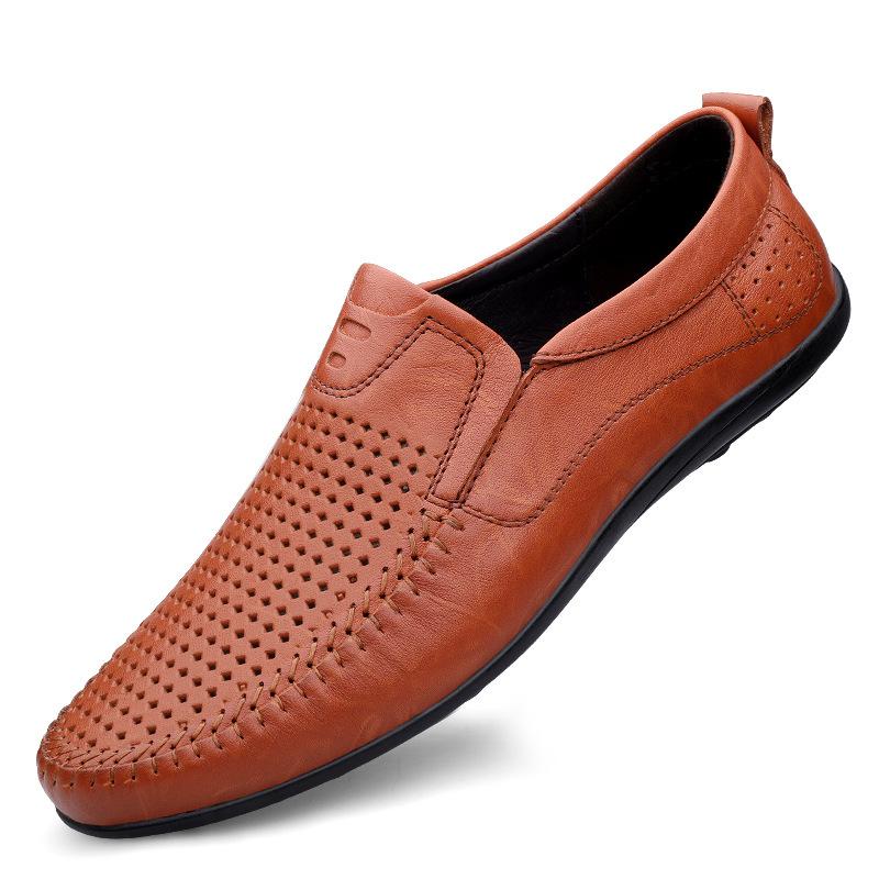Chaussures en cuir business casual chaussures de conduite en cuir à surface douce cuir respirant printemps chaussures à semelle souple bonnet