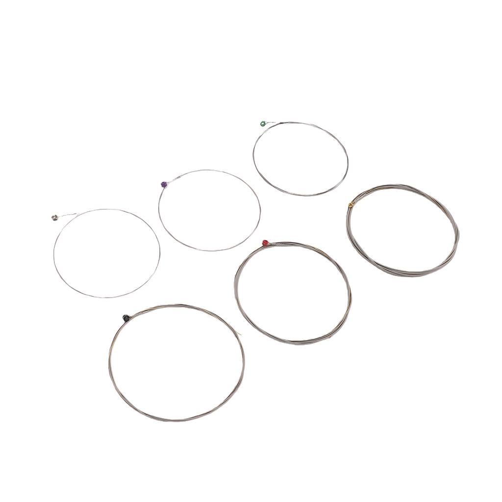 Akustikgitarrensaiten Folk-Gitarrensaiten Versilbert Beschichtet Hochkohlenstoffstahl Sechskantkern Warmer Heller Ton Farbe Kugel