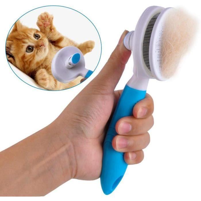 Brosse de toilettage efficace pour chien-chat, peigne démêlant pour chiens et chats à poils longs avec bouton de[S190]