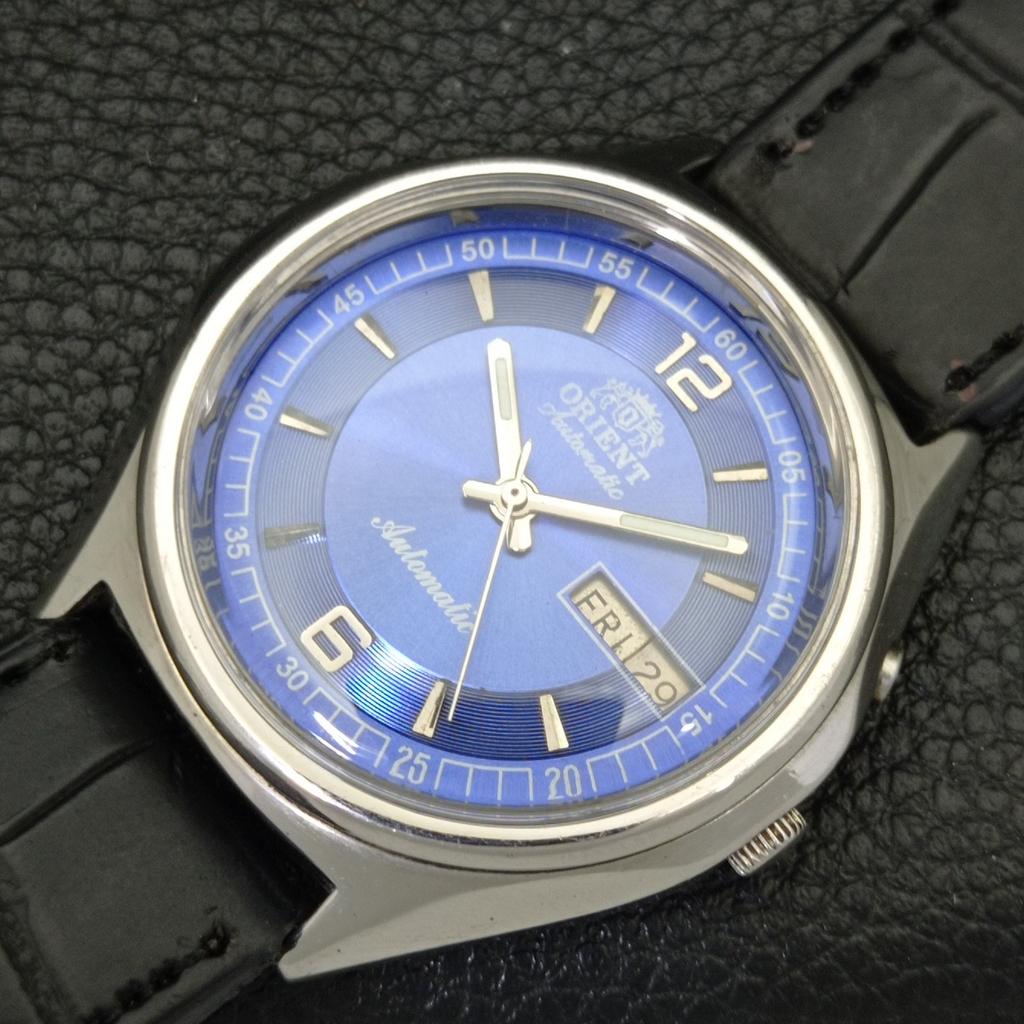 VINTAGE ORIENT AUTOMATIC 46961 JAPAN MENS BLUE COLOR DIAL WATCH A700628-5 R204-a700628