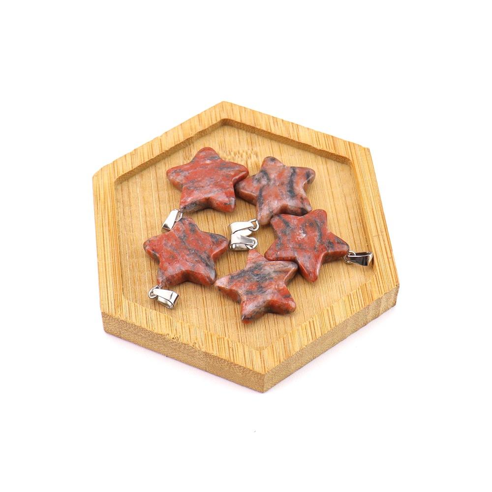 Agate Star Pendant Necklace Jewelry Powder Crystal Necklace Fashion Valentine'S Day Gift 20 * 6