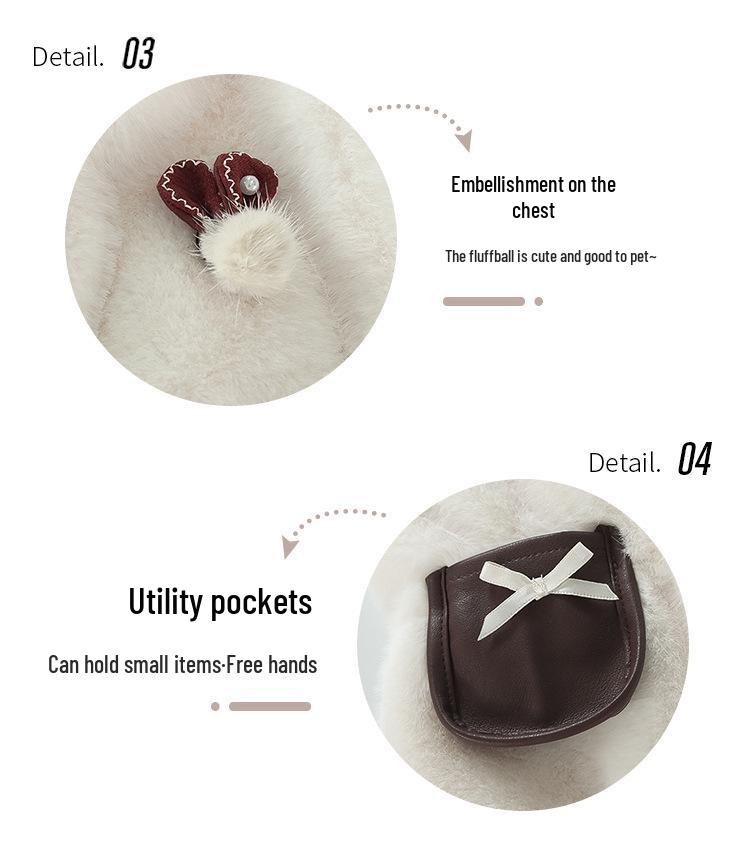 Girls' Fashionable 2025 Autumn/Winter Fur Vest & Knitted Sweater with Pleated Skirt Set