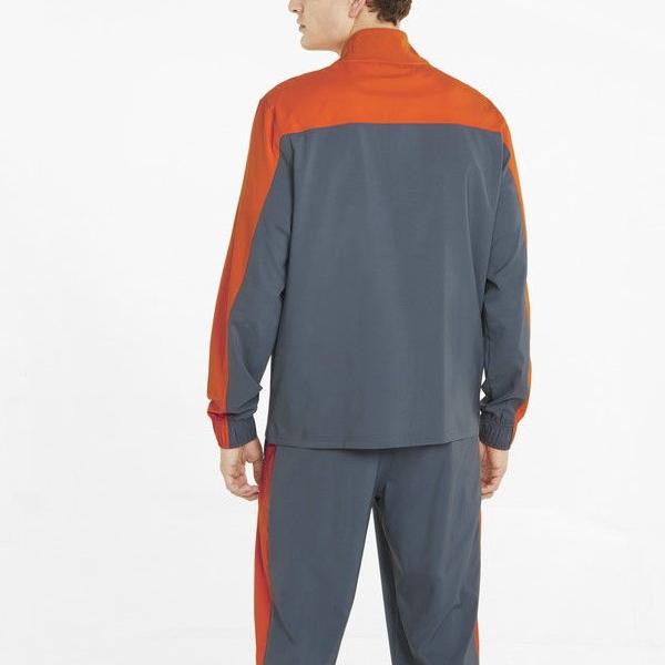 Puma Train Favorite Tracksuit Color Block Stand Collar Long Sleeve Jacket Casual Pants Set Men Tracksuit Dark-Green 521894-42