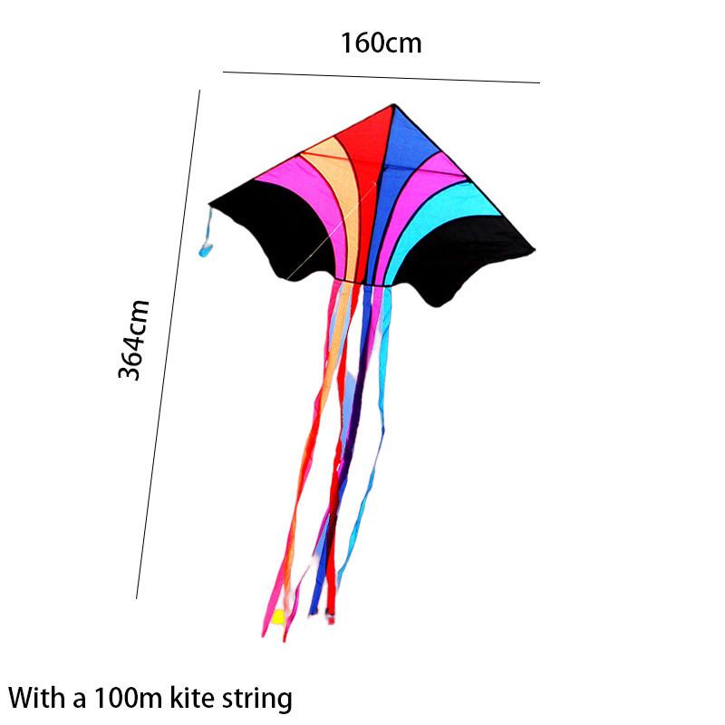 Kolorowy Tęczowy Trójkątny Kreskówkowy Dziecięcy Latawiec Z Długim Ogonem Dobry Do Latania Łatwy
