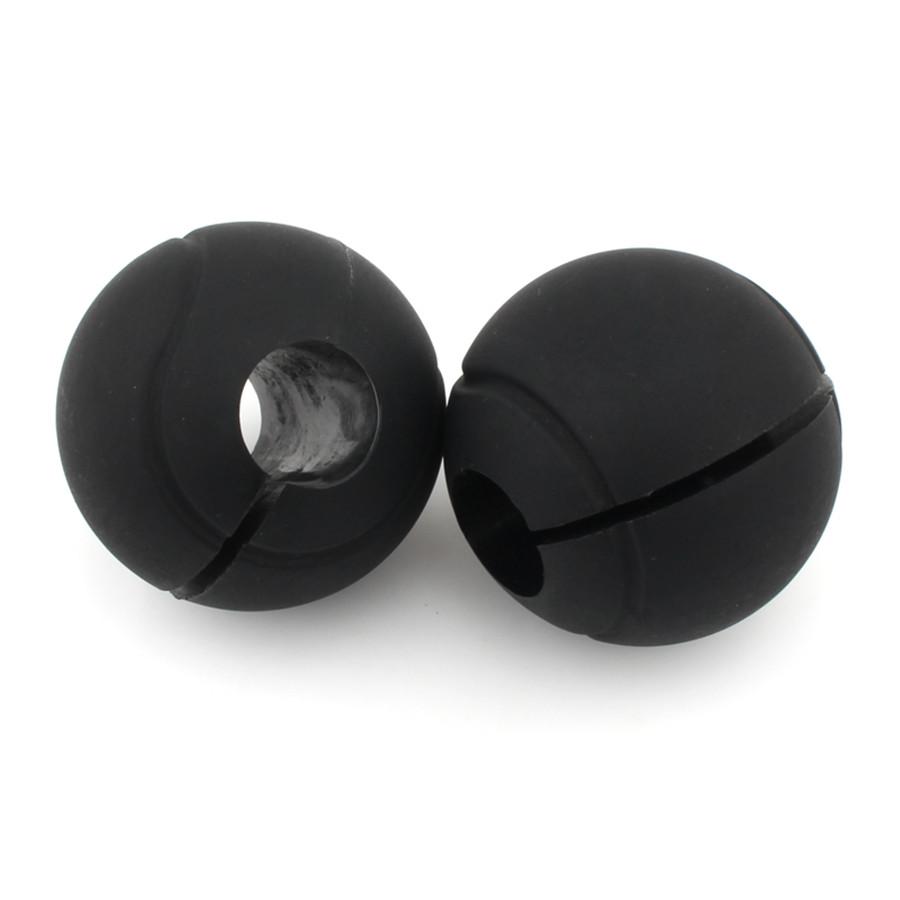 2PCS 24-32mm Motorcycle Bumper Guard Blocks Anti-drop Protector Black Rubber