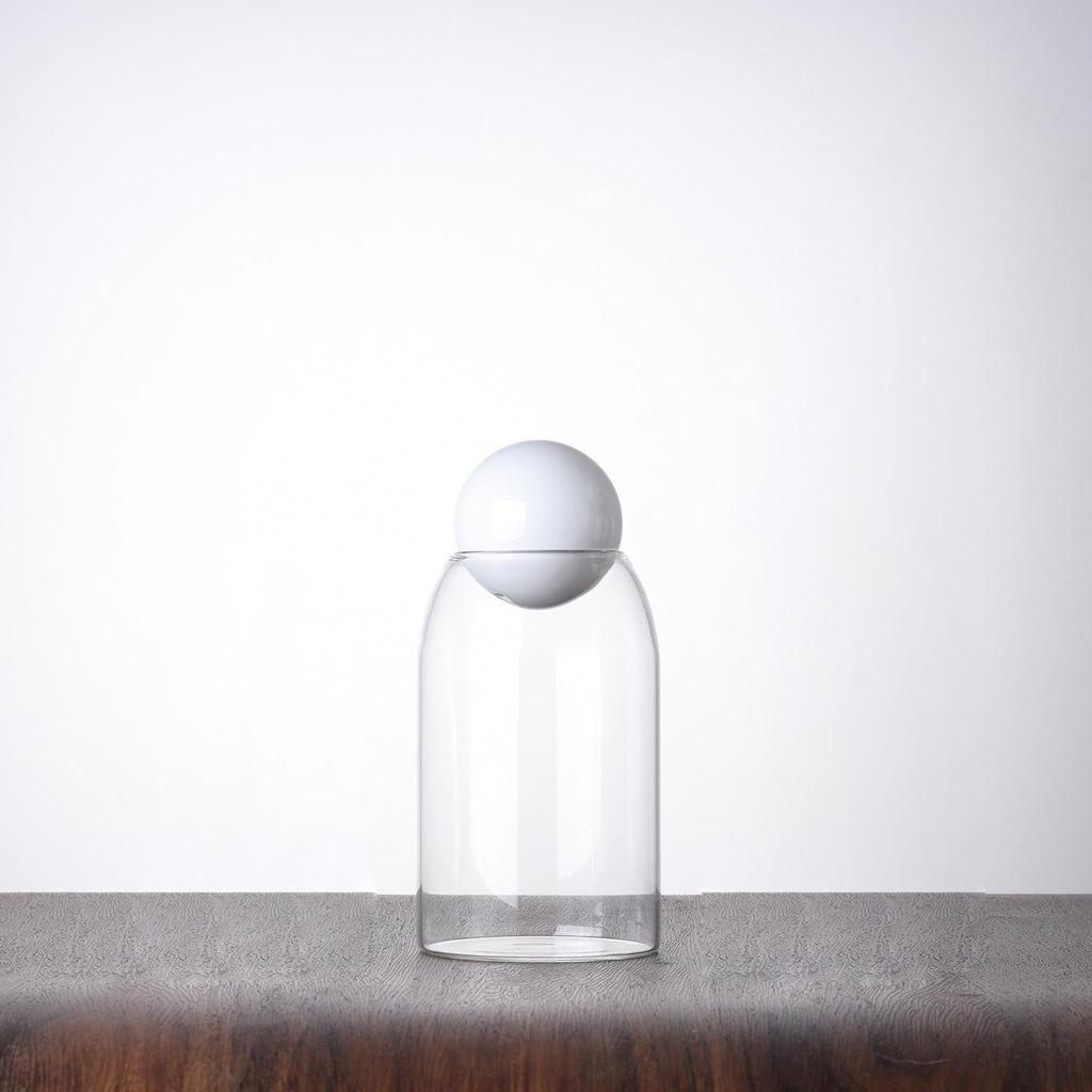 Modern Glass Coffee Bean and Tea Storage Jar with Cork Stopper