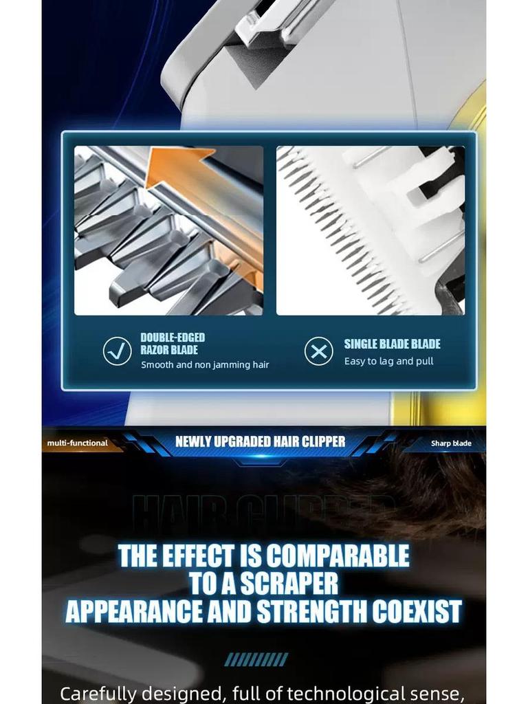 Electric Hair Clipper: Customizable, Rechargeable, Plug-in, LCD Display, Hair and Beard Trimmer