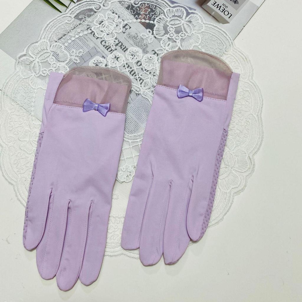 Women's Ice Silk UV Protection Gloves - Thin, Non-Slip, Touchscreen-Ready for Summer Cycling & Driving