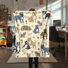1PC Cute Dog Print Flannel Blanket, High Quality All Seasons, Home Decor, Warmth and Comfort, Perfect for Christmas Gifts