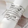 Punk Minimalist Geometric Bracelets Set For Women Retro Hip Hop Boho Stackable Design Open Bangle