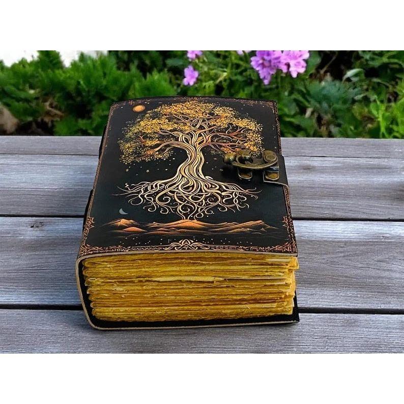 Grimoire Leather Journal Blank Spell Book of Shadows Leather Large Photo Album