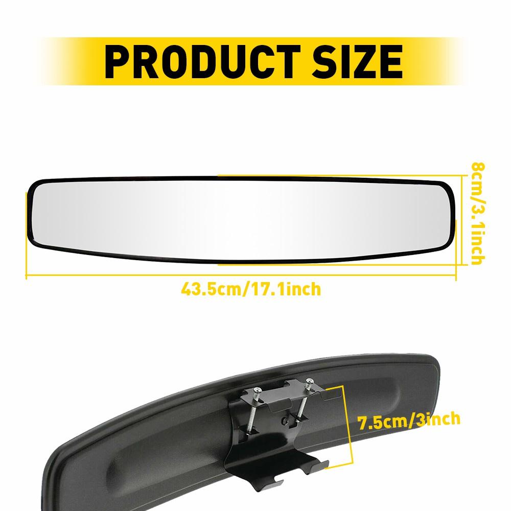 1Pcs Car Rear View Mirror 17Inch Wide Angle Convex For Car Truck SUV Day Night Auto Interior Mirror Accessories