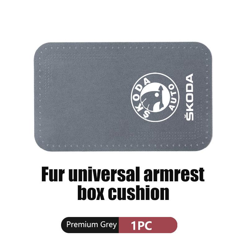 Car Armrest Box Pad Suede Auto Armrest Mat Car Accessories For Skoda Octavia Superb RAPID FABIA KAMIQ KAROQ KODIAQ YETI knfg14