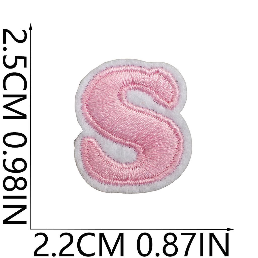 Mini Pegatina de Tela Bordada con Alfabeto Inglés Tamaño Pequeño DIY para Bolso Cambiante Parche Decorativo Pegatina Etiqueta Bordada por Computadora Número
