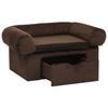 vidaXL Dog Sofa with Drawer, Brown, 75 X 50 X 38 Cm, Plush