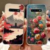 For Samsung S10 Plus Case SM-G975F Cute Kawaii Fashion Flowers Luxury Cool Painted Soft Cover For Samsung Galaxy S10+ Phone Case