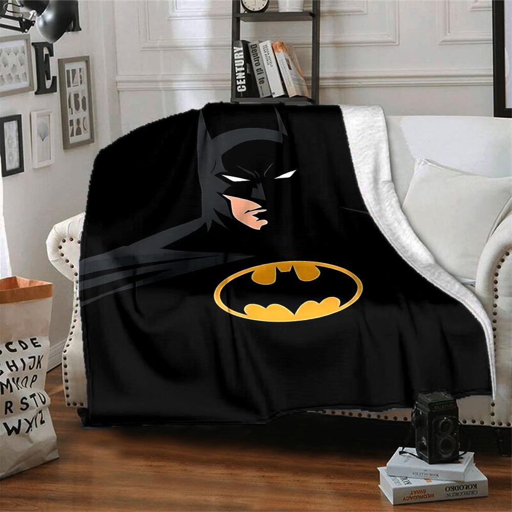1pc Batman Symbol Flannel Throw Blanket - HD Printed Lightweight Soft Warm All-Season Blanket for Sofa, Bed, Travel, Camping 121