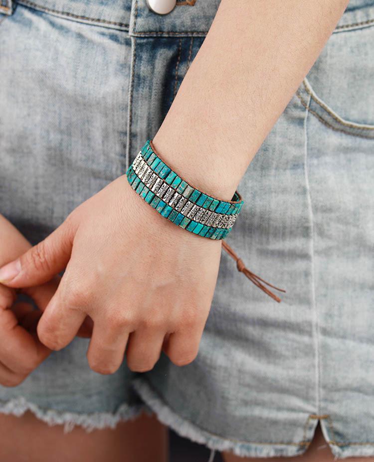 Handmade Beaded Bracelets Emperor Stone Antique Metal Beads Woven Jewelry Popular Jewelry