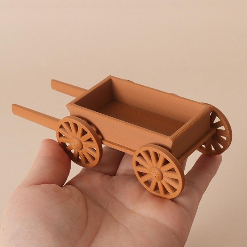 Mini Plastic Farm Wagon Toy For Dollhouses Accessories And Outdoor Garden Decors With 2 Color Option