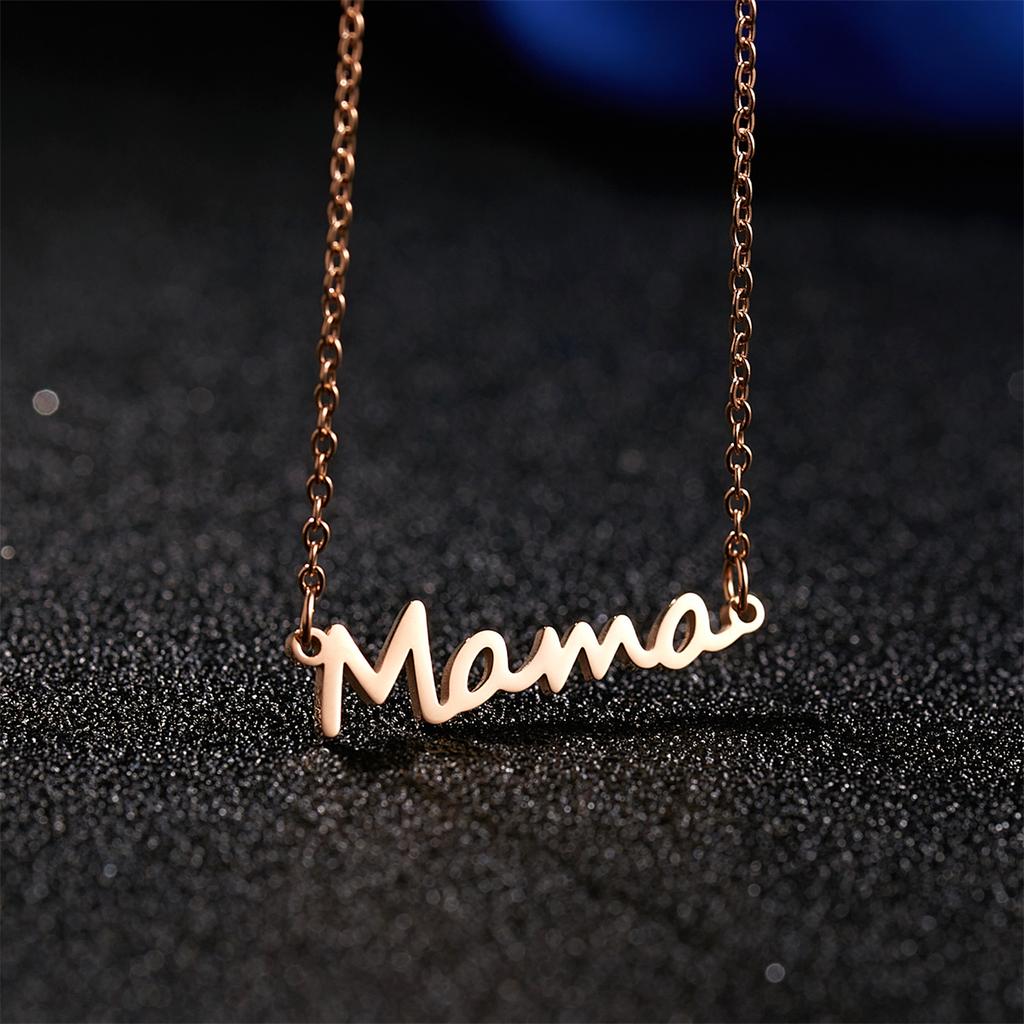 Mother's Day Mama Letter Pendant Necklace For Women Simple Love Mom Clavicle Chain Personality Mama Choker Family Party Jewelry