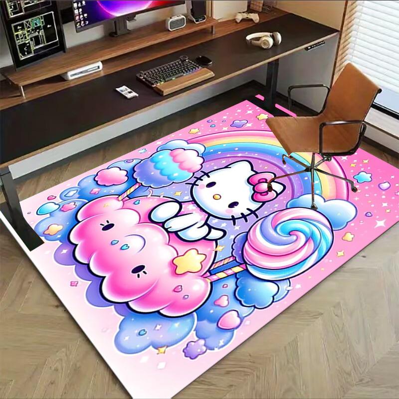 1pc Hello Kitty, Rainbow Carpet Office Rug Outdoor Mat Home Decor Area Carpet Festival Gift Office desk chair carpet