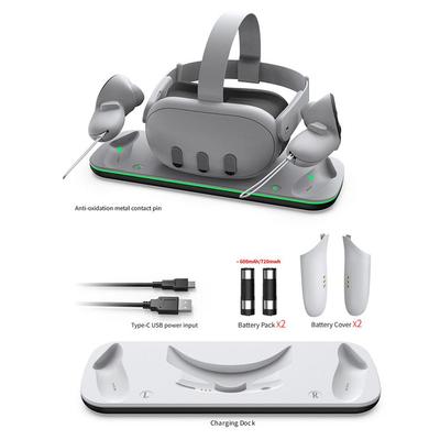 Laddningsbas För Meta Quest 3 VR-headset Handkontroll Laddare Dockningsstation För Meta Quest 3 Snabbladdningsstation VR-tillbehör