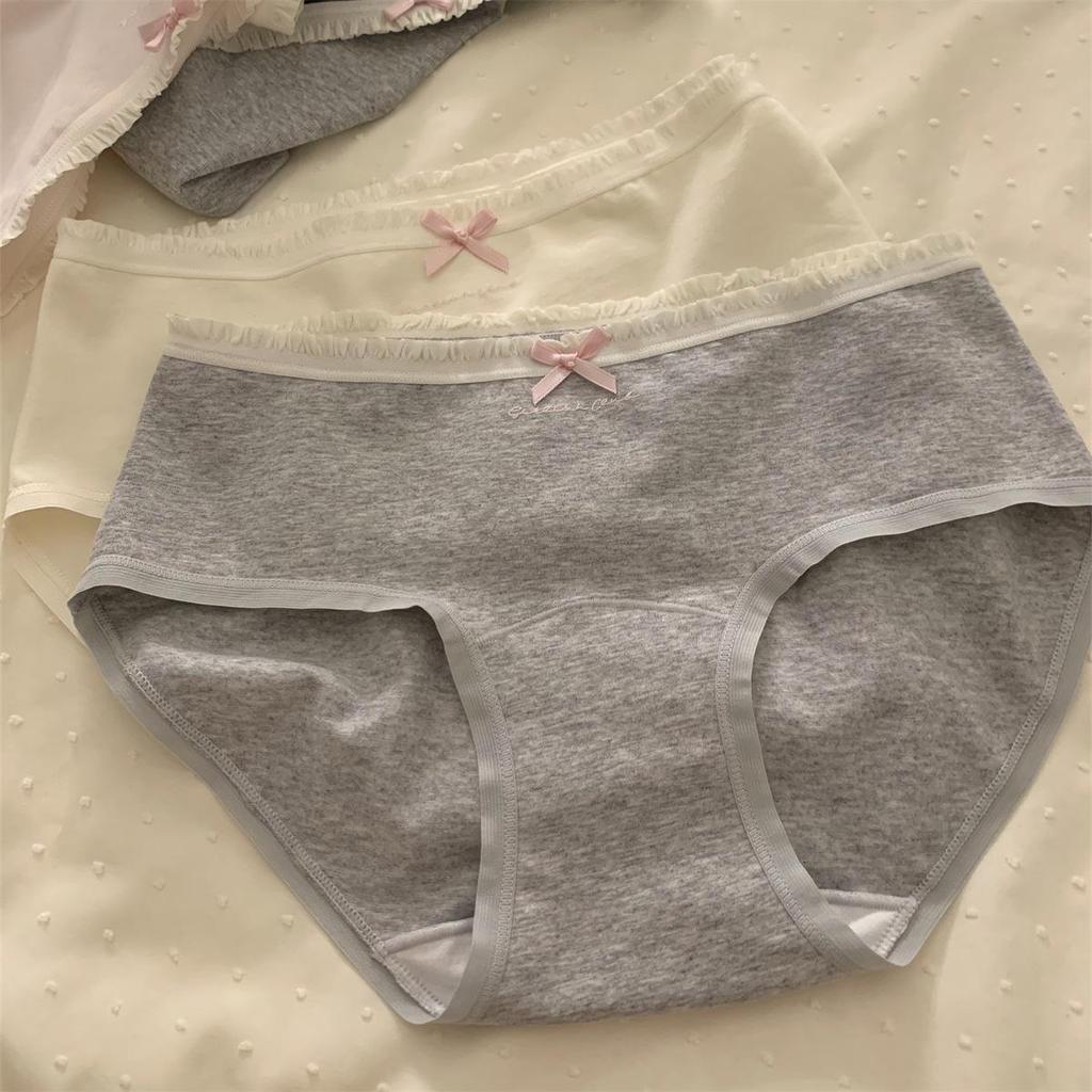 Relax: 7A Extended Pure Cotton Mid-Waist Soft Girls' Underwear - New Style Triangle Briefs