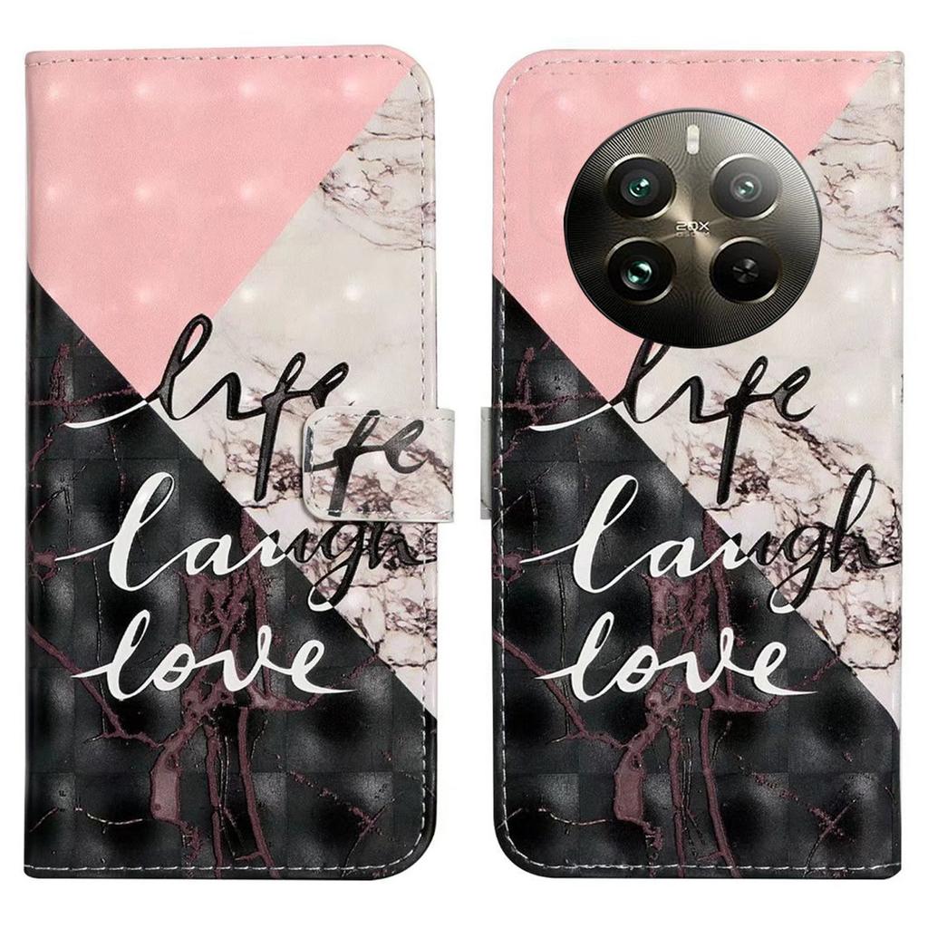 For Realme 12 4G/12+ 5G Case 3D Creative Pattern PU Leather Stand Phone Cover